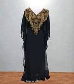 Luxurious Black Kaftan With Gold Work Stitched Dress