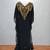 Luxurious Blackw Kaftan With Gold Work Stitched Dress