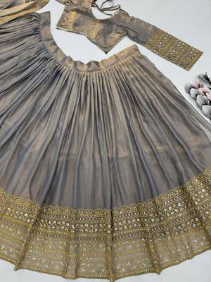 Grey & Gold Zari Lehenga Set 2