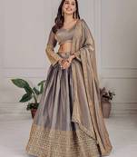 Grey & Gold Zari Lehenga Set