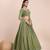 Olive Green Embroidered Lehenga