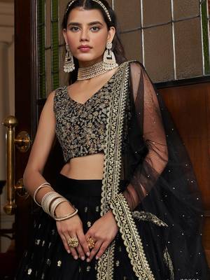 Black & Gold Designer Lehenga 3