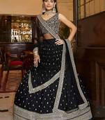 Black & Gold Designer Lehenga