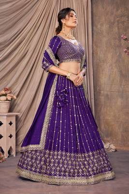 Purple Bridal Style Lehenga 2