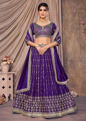 Purple Bridal Style Lehenga 3
