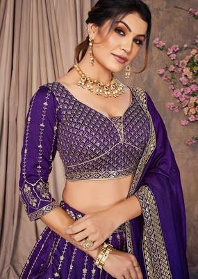 Purple Bridal Style Lehenga 4