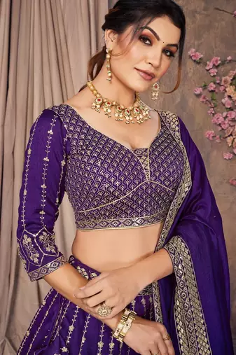 Purple Bridal Style Lehenga