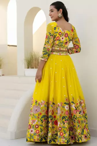 Yellow Floral Lehenga