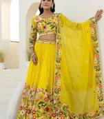 Yellow Floral Lehenga