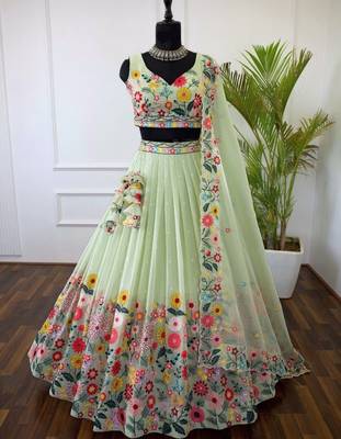 Light-Green Floral Lehenga 3