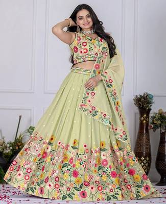 Light-Green Floral Lehenga 4