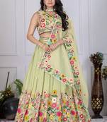Light-Green Floral Lehenga