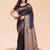 Black color weaving jacquard traditional saree with blouse piece