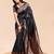 Black color weaving jacquard traditional saree with blouse piece