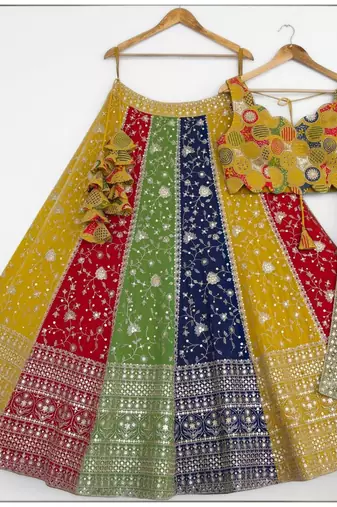 Multi-Color Panel Lehenga