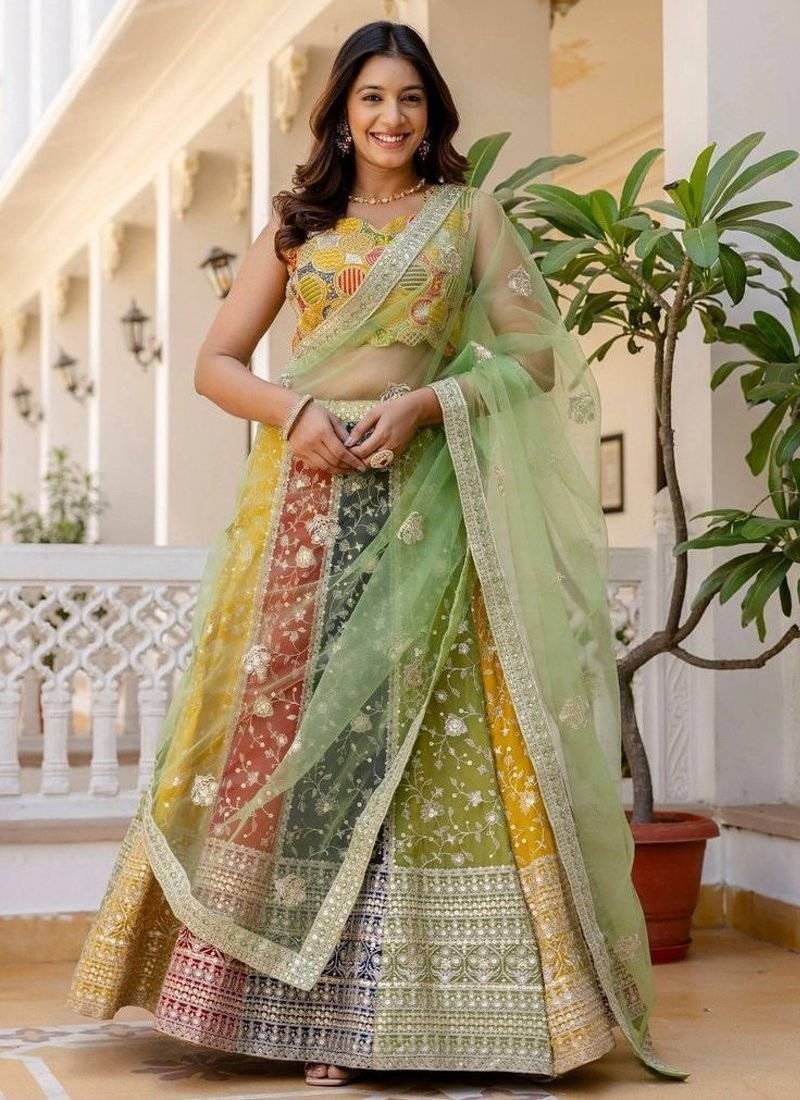 Multi-Color Panel Lehenga