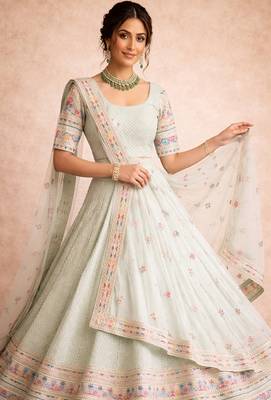 sky -blue Bridal Style Lehenga 2