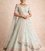 sky -blue Bridal Style Lehenga
