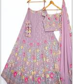 Light-purple Floral Lehenga