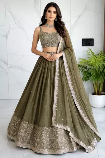Green Pastel Lehenga