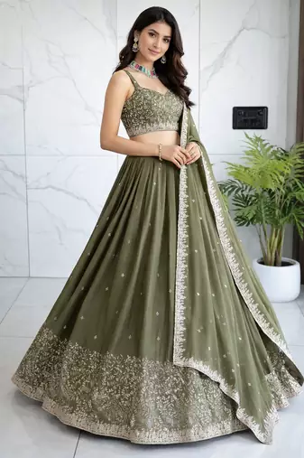 Green Pastel Lehenga