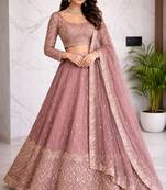 Light-purple Floral Lehenga