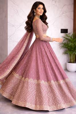 Light-purple Floral Lehenga 2