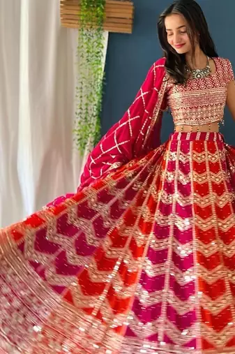 Multi-Color Panel Lehenga