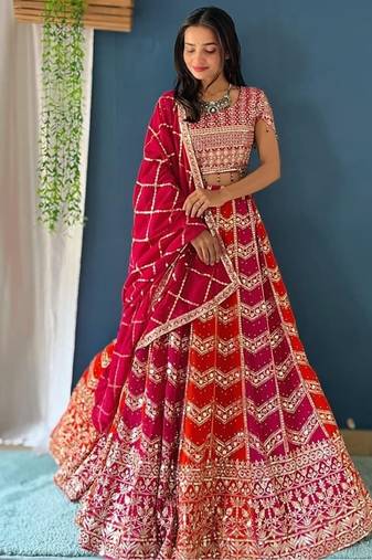 Multi-Color Panel Lehenga