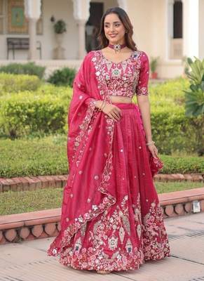 Classic Red Embroidered Lehenga 1