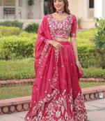 Classic Red Embroidered Lehenga