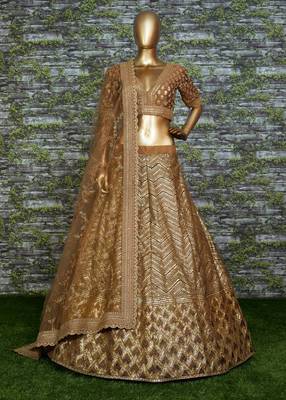 Antique-Gold Bridal Lehenga 2