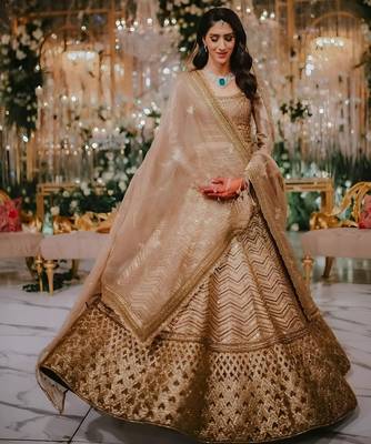 Antique-Gold Bridal Lehenga 3
