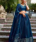 Blue Minimal Lehenga