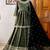 Dark Olive Anarkali Lehenga with Heavy Embroidery and Dupatta