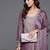 Elegant mauve viscose embroidered kurta set with dupatta for women