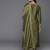 Stylish olive green viscose  embroidered kurta set with dupatta & pant