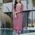 Women's pink chanderi straight kurta set with dupatta & pant