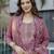 Women's pink chanderi straight kurta set with dupatta & pant