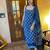 Elegant blue printed rayon kurta set with dupatta & pant