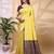Yellow color weaving jacquard traditional saree with blouse piece