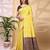 Yellow color weaving jacquard traditional saree with blouse piece