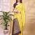 Yellow color weaving jacquard traditional saree with blouse piece