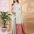 Skyblue color weaving jacquard traditional saree with blouse piece