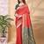 Red and green color weaving jacquard traditional saree with blouse piece