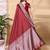 Maroon color weaving jacquard traditional saree with blouse piece
