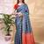 Blue color weaving jacquard traditional saree with blouse piece