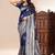 Blue color weaving jacquard traditional saree with blouse piece