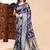 Blue color weaving jacquard traditional saree with blouse piece