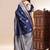 Blue color weaving jacquard traditional saree with blouse piece